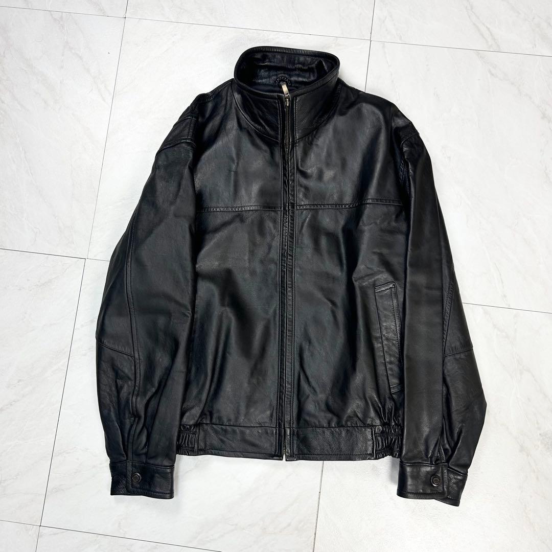 極美品 BALMAIN PARIS ラムレザー ジャケット L ブルゾン 黒