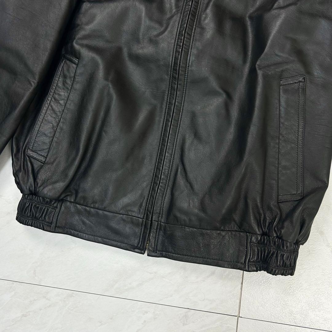 極美品 BALMAIN PARIS ラムレザー ジャケット L ブルゾン 黒