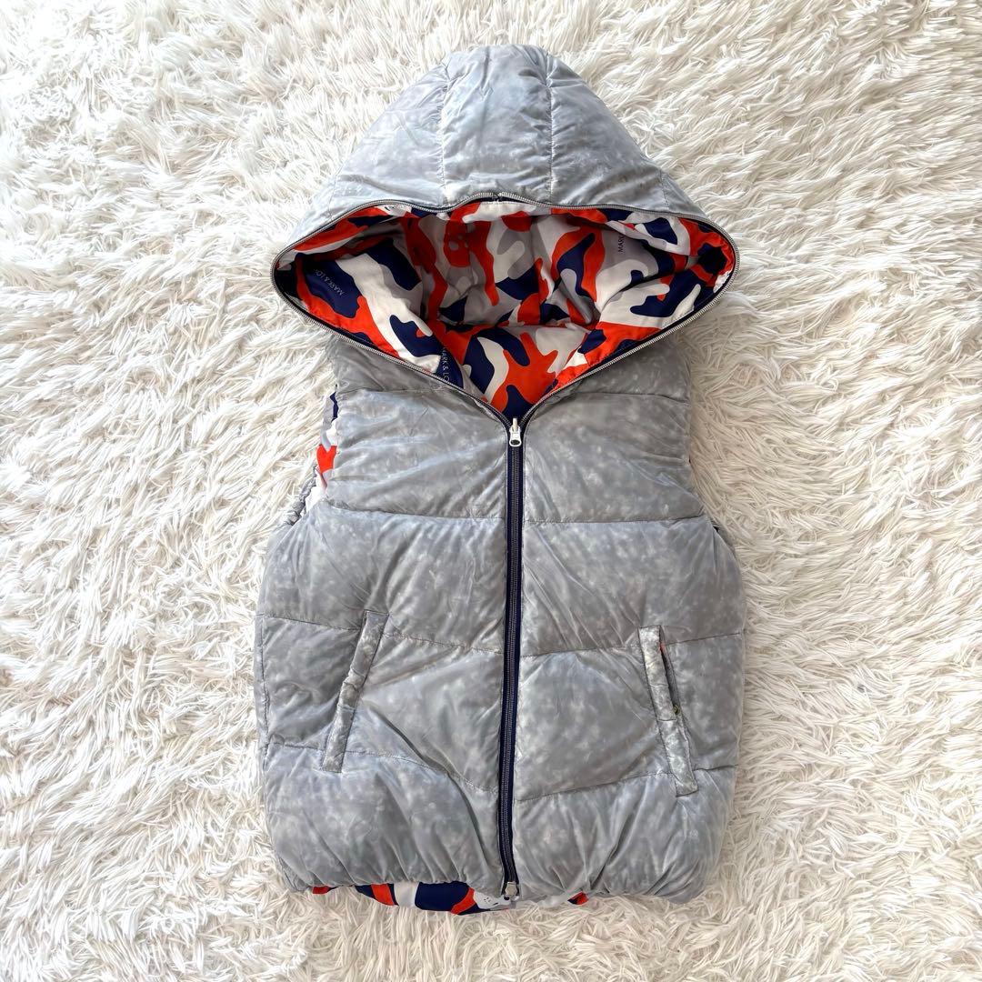 マークアンドロナ ダウン ベスト リバーシブル 迷彩 カモ オレンジ