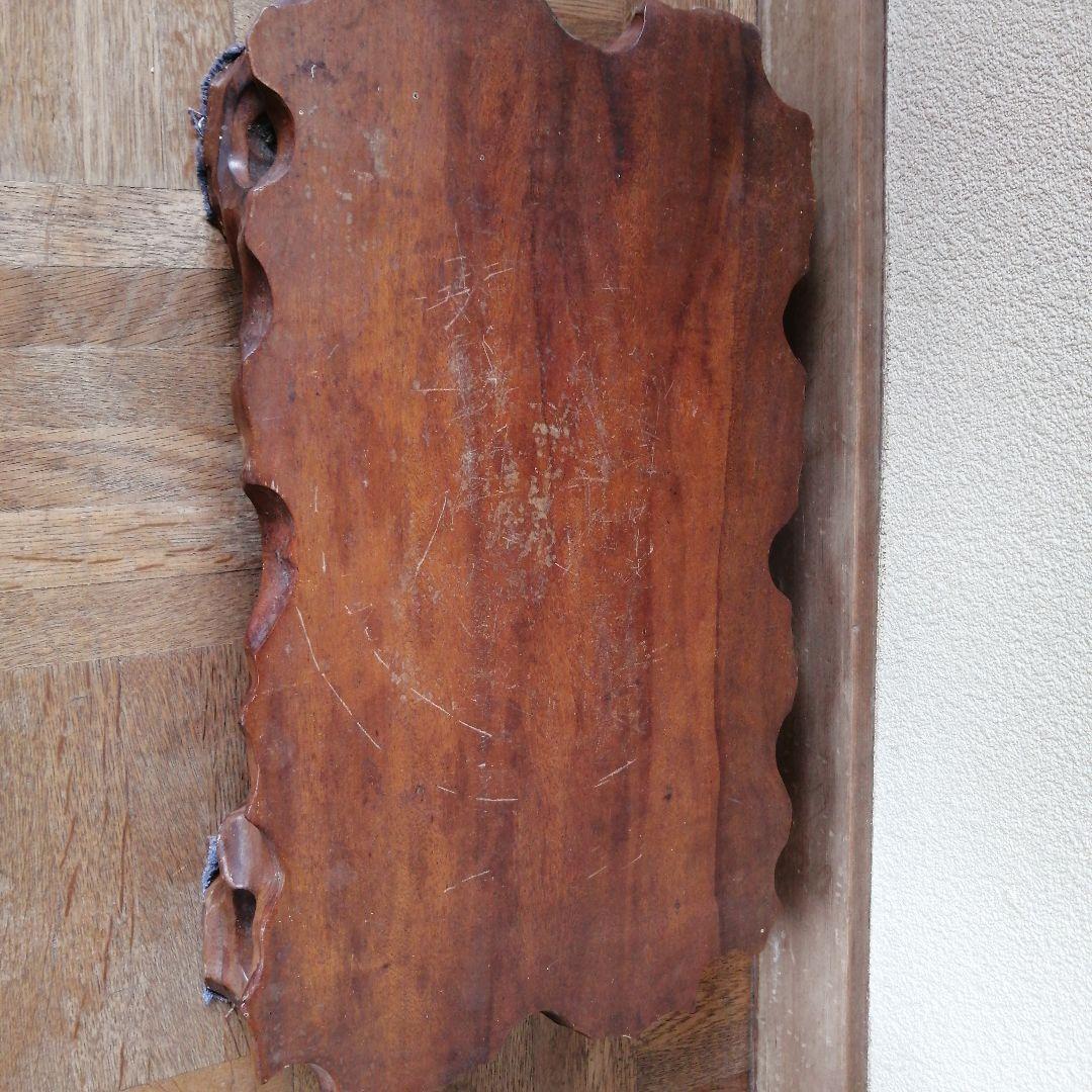 木彫り　縁起布袋　台