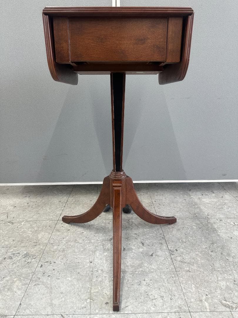 BOMBAY　バタフライサイドテーブル　アンティーク調　ドロップリーフ　ブラウン