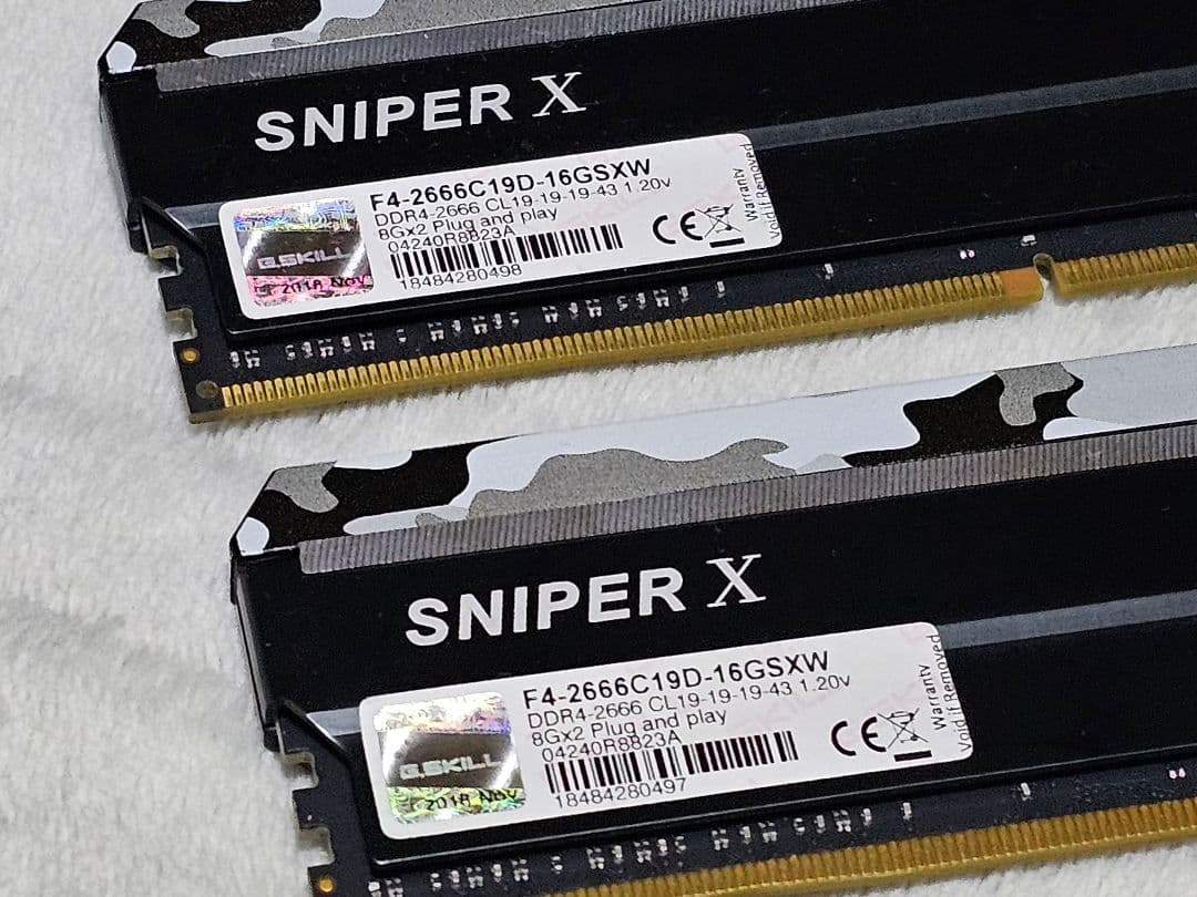 G.SKILL DDR4 8GB ×2 計 16GB 2666MHz