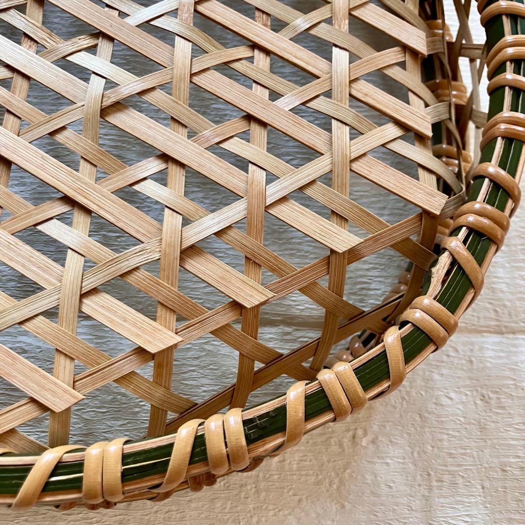 竹籠 盛り籠 青竹 大型 35cm