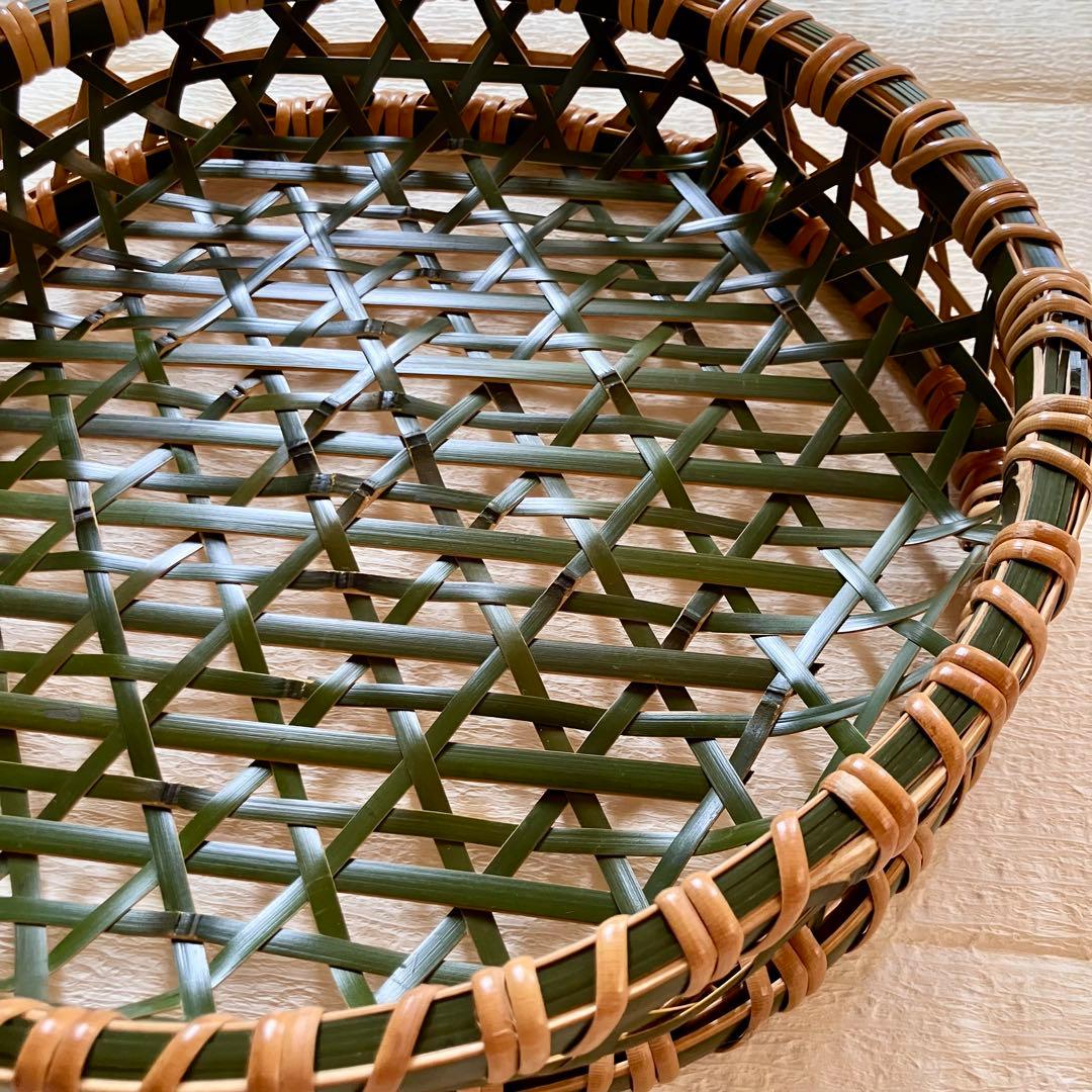 竹籠 盛り籠 青竹 大型 35cm