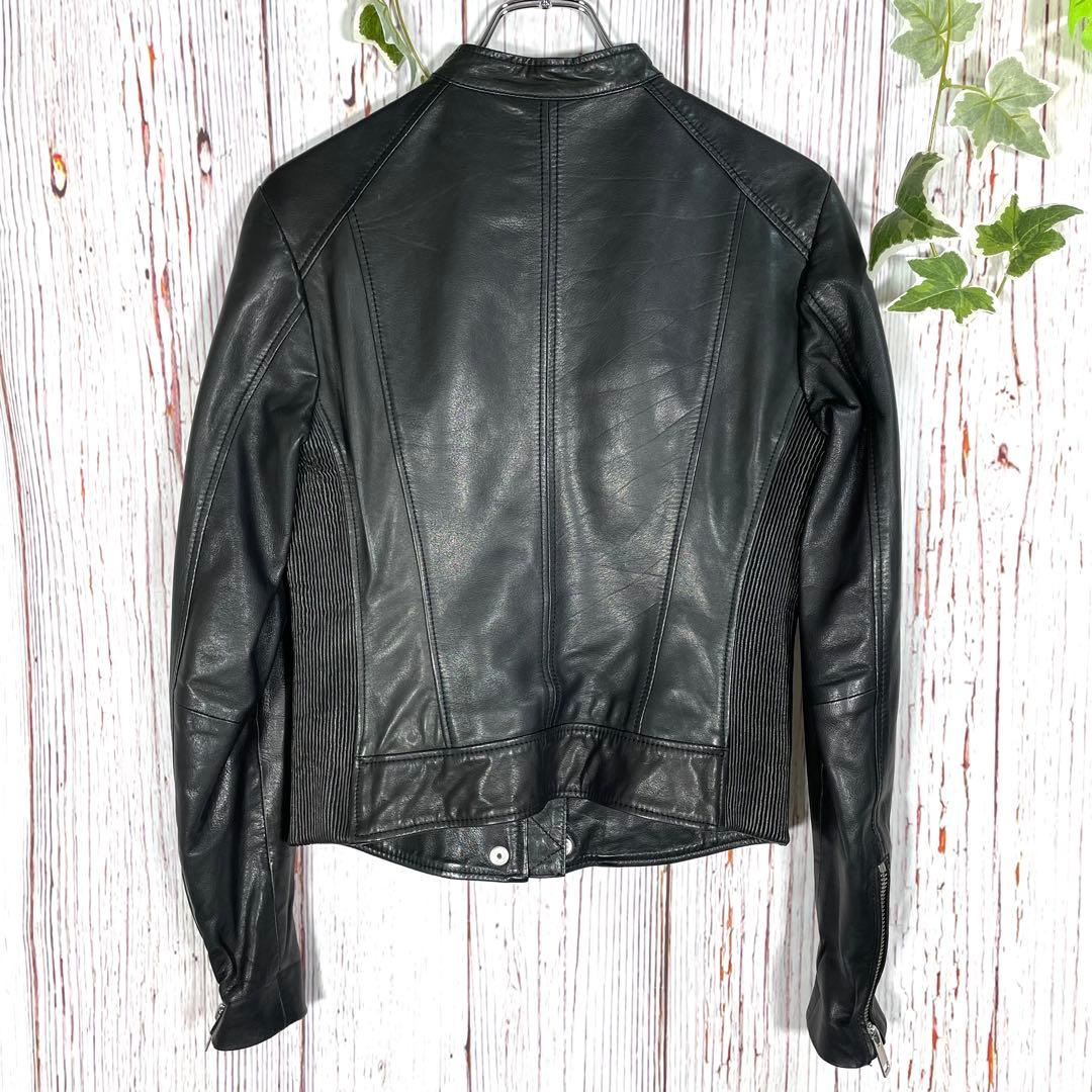 【人気】ディーゼル　レザージャケット　シングルライダースジャケット　羊革黒 本革