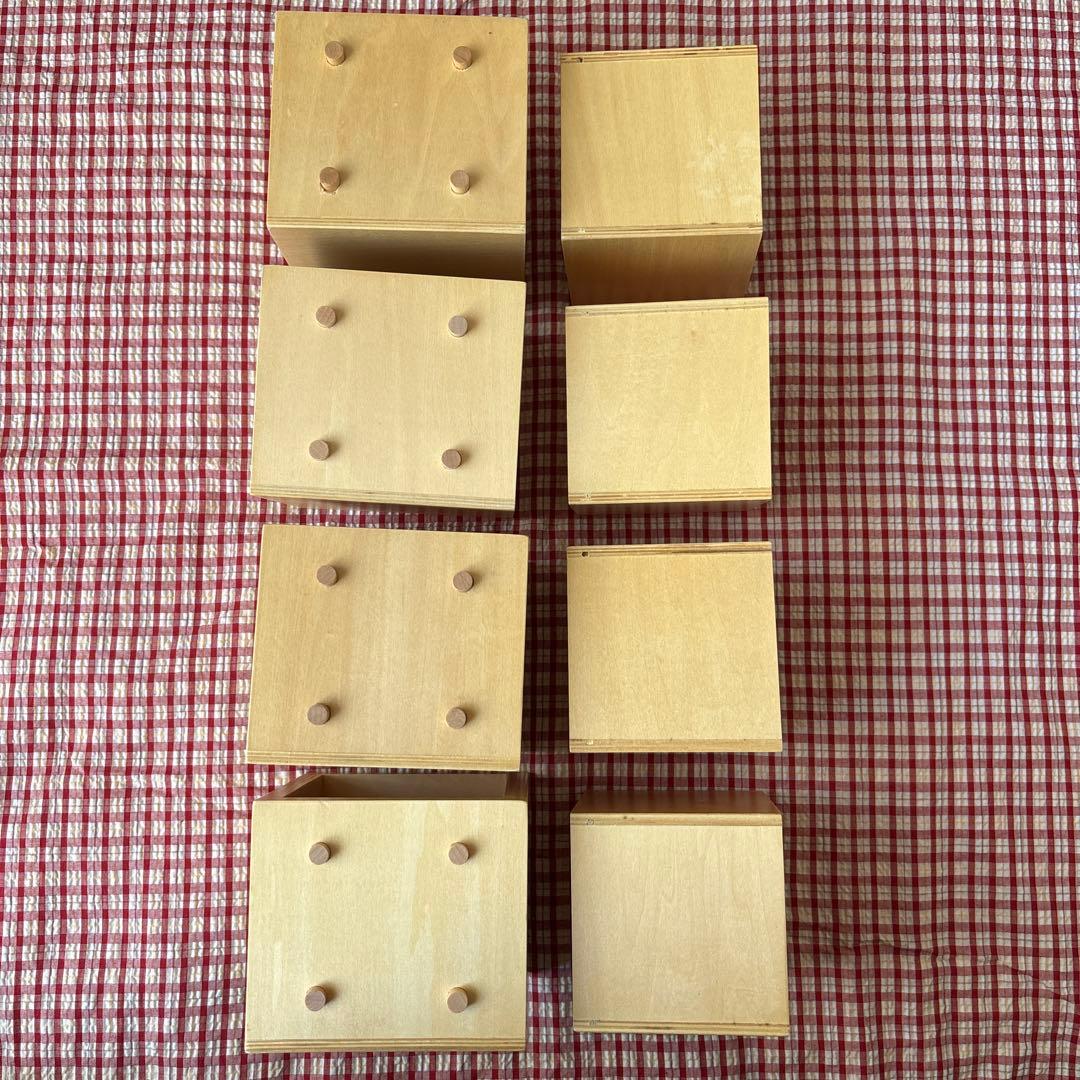 どこでもいっしょ 木製 引き出し小物入れ 4個 当時物　スタッキング　レトロ