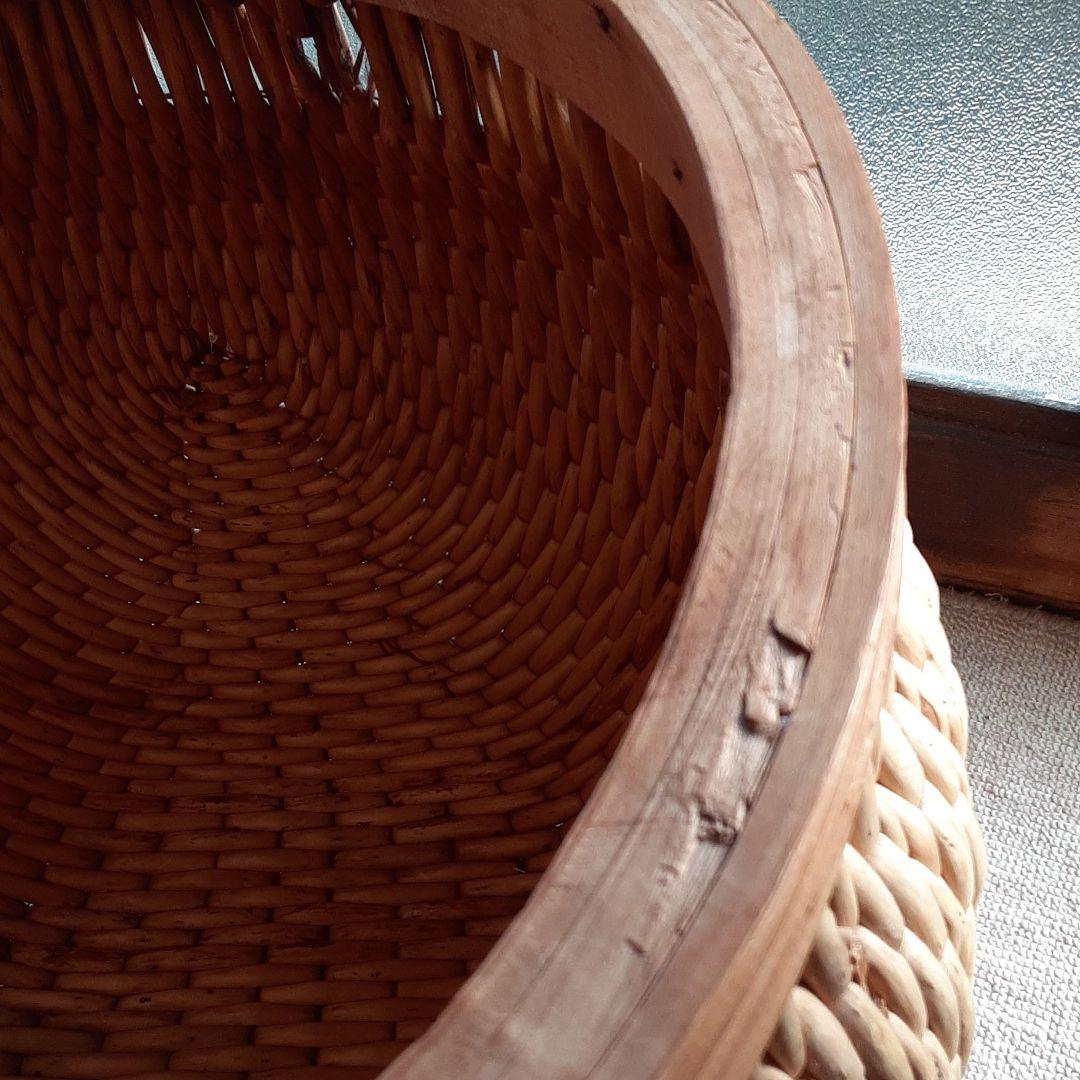 高山工芸　ぽってりした大きなかごバスケット