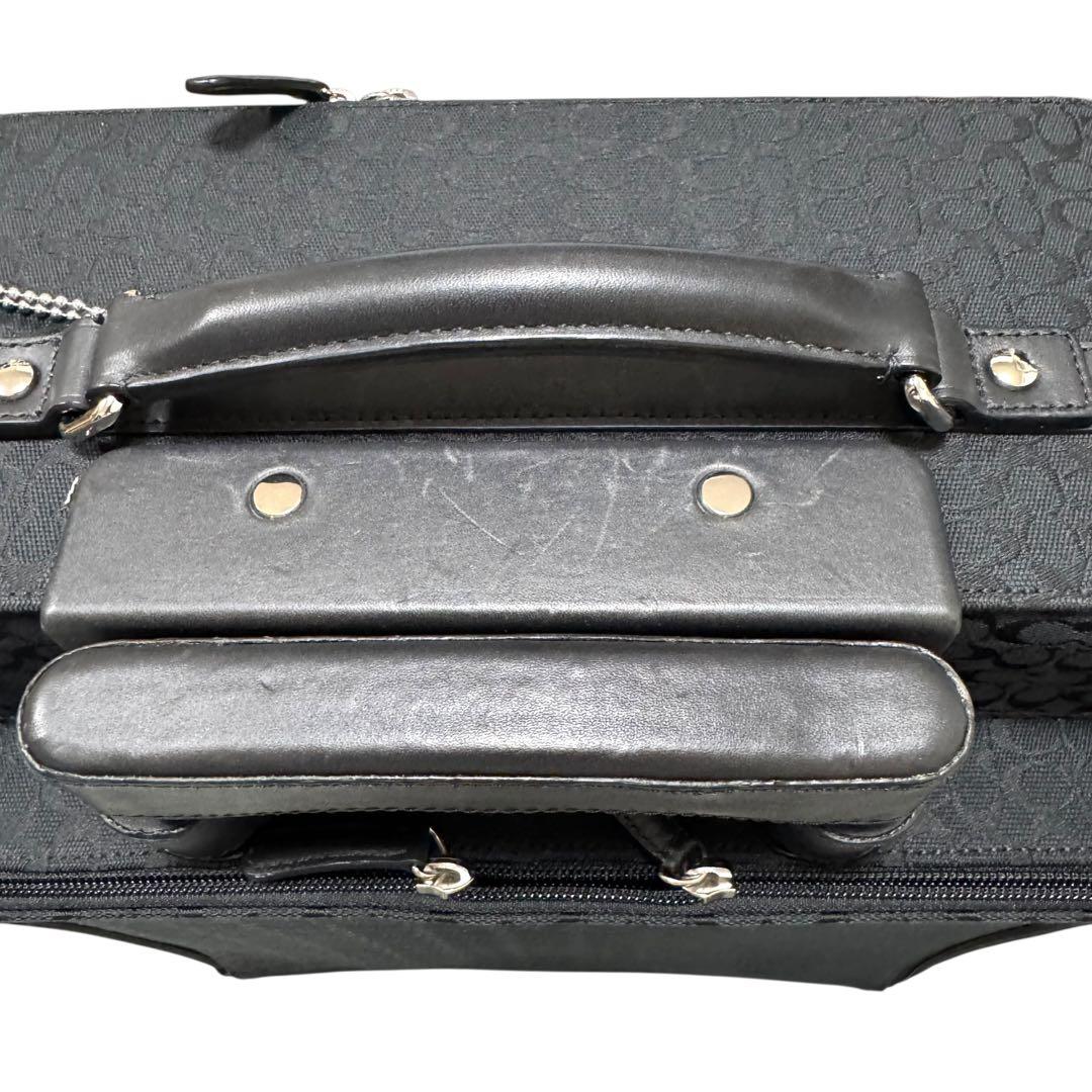 美品 COACH キャリーケース シグネチャー プレート チャーム付 黒
