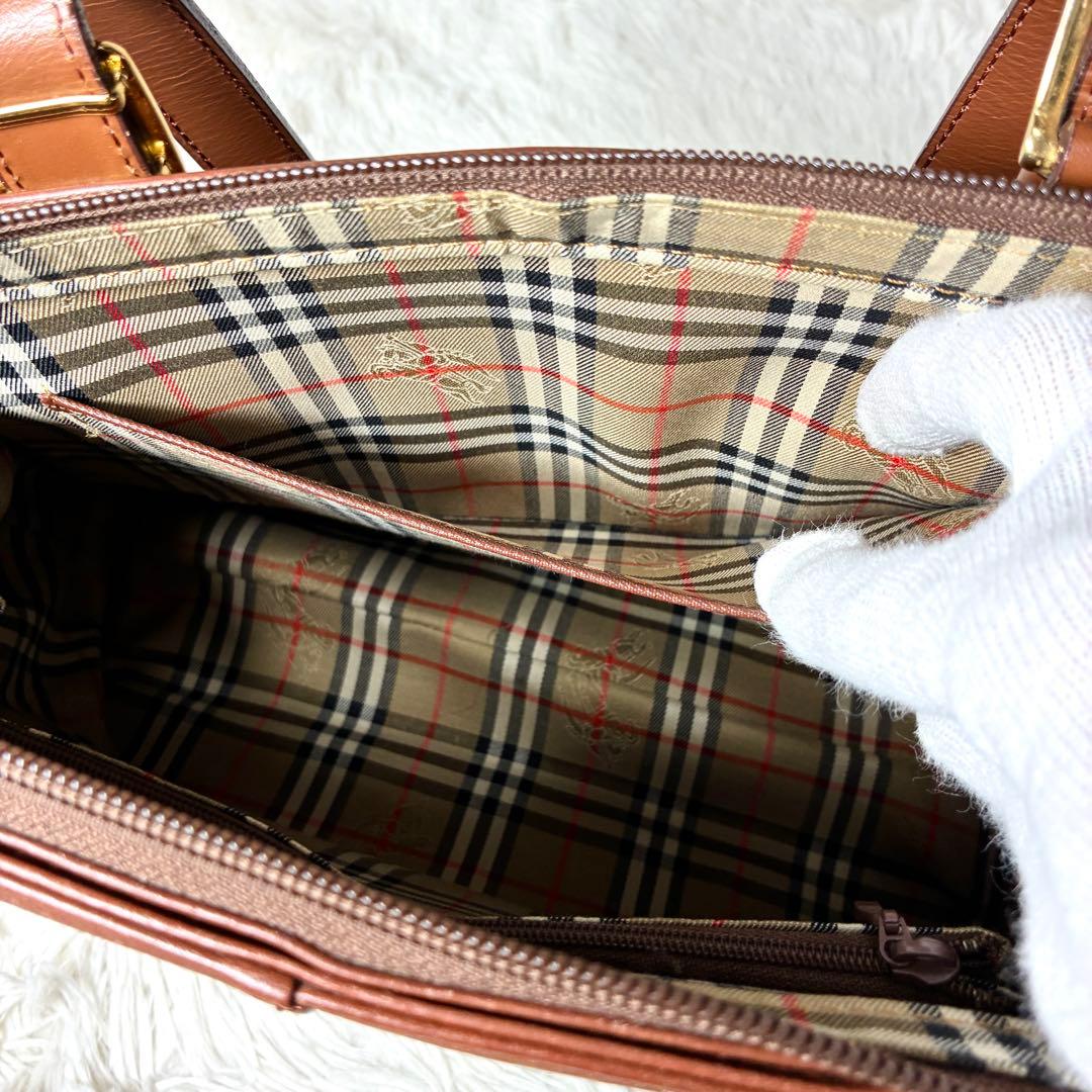 【Burberry 】トートバッグ ショルダーバッグ レザー ブラウン