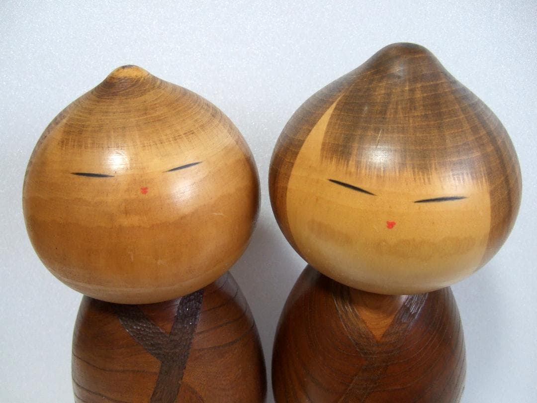 創作こけし 渡辺正雄「無心」高さ36cm 37cm 2体まとめて Kokeshi
