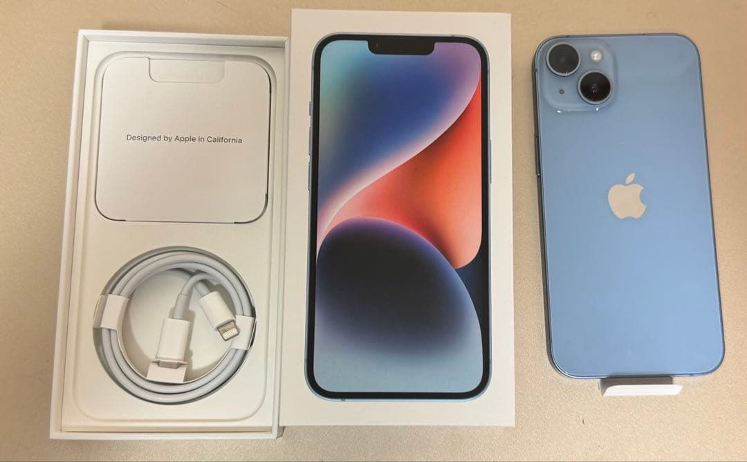 iPhone14 simフリー 128gb ブルー 86%