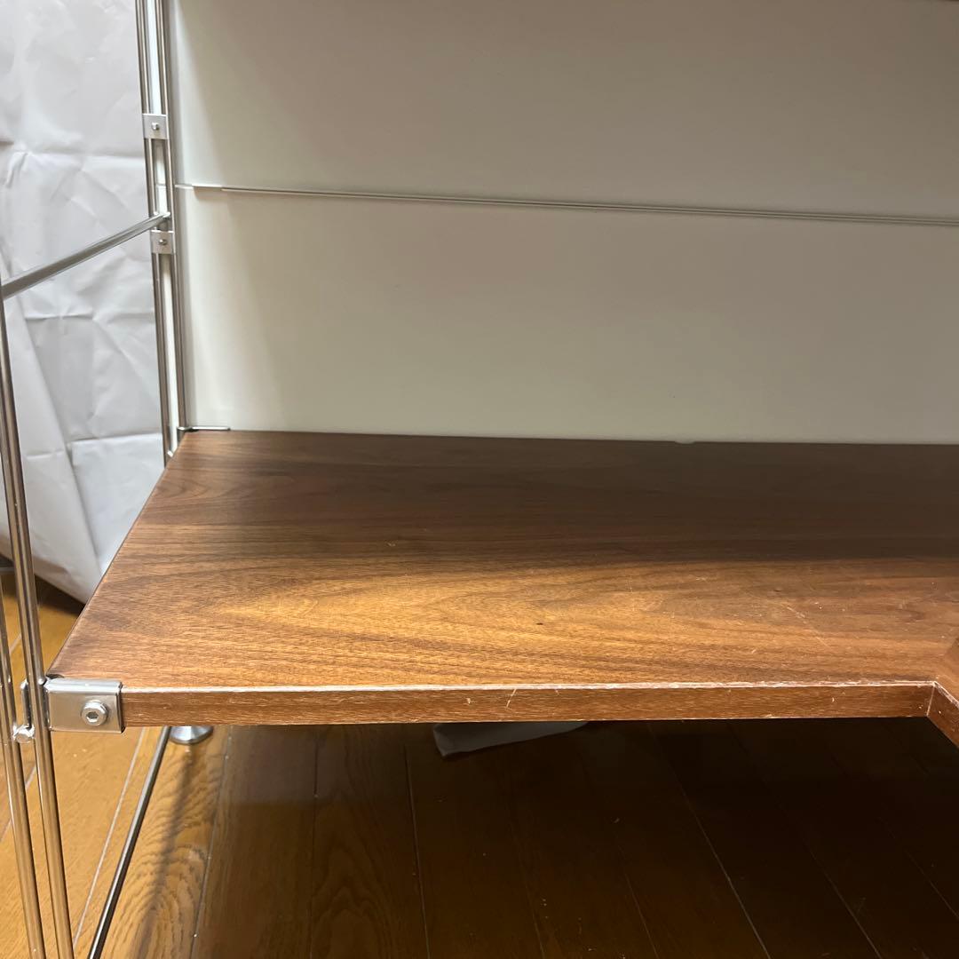 無印良品　ステンレスユニットシェルフ　コーナータイプ(ウォールナット材)セット