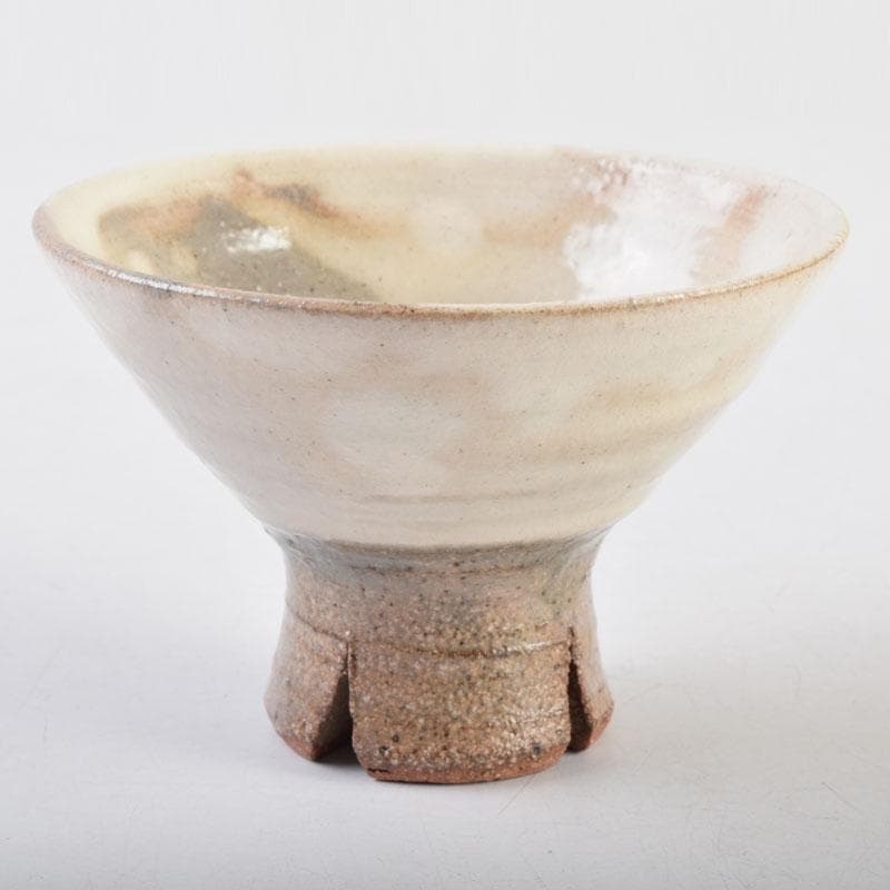 和食器　茶懐石　信楽焼　勝尾黎彦作　粉引　切高台　向付　五客　共箱　C　9016