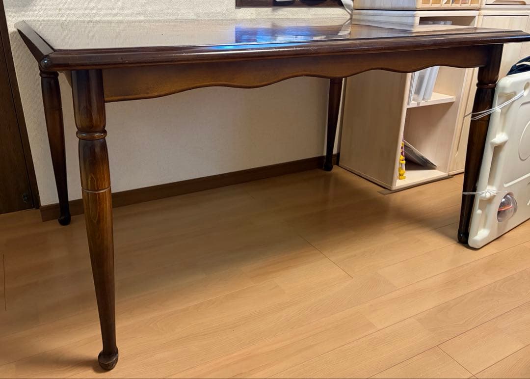 猫脚　キツツキ飛騨産業　ダイニングテーブル　天然木カバ単板