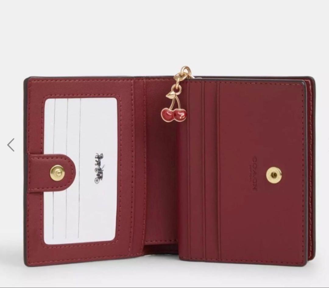 コーチ 二つ折財布 ★COACH★ スモール ジップ.さくらんぼ柄/ウォレット