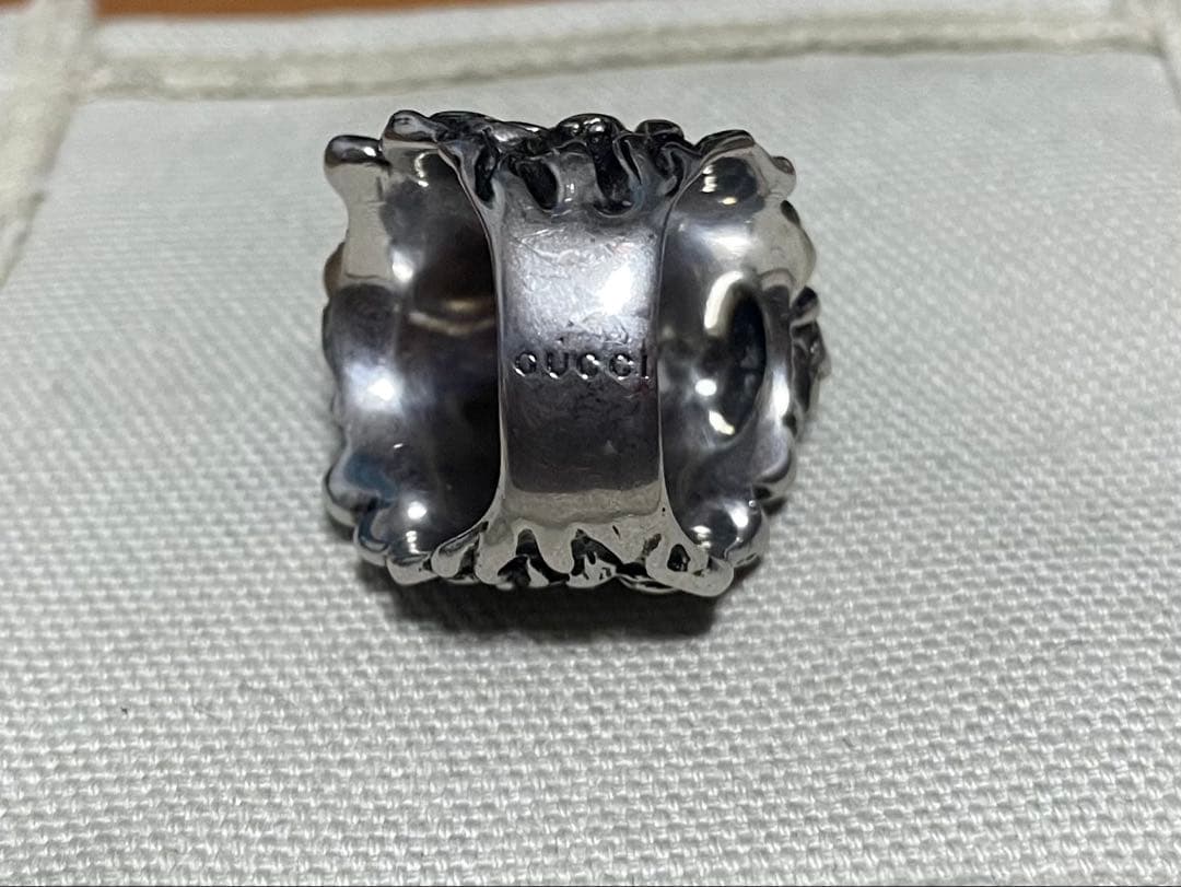 GUCCI グッチ ライオンヘッド リング 指輪 19号 シルバー　中古