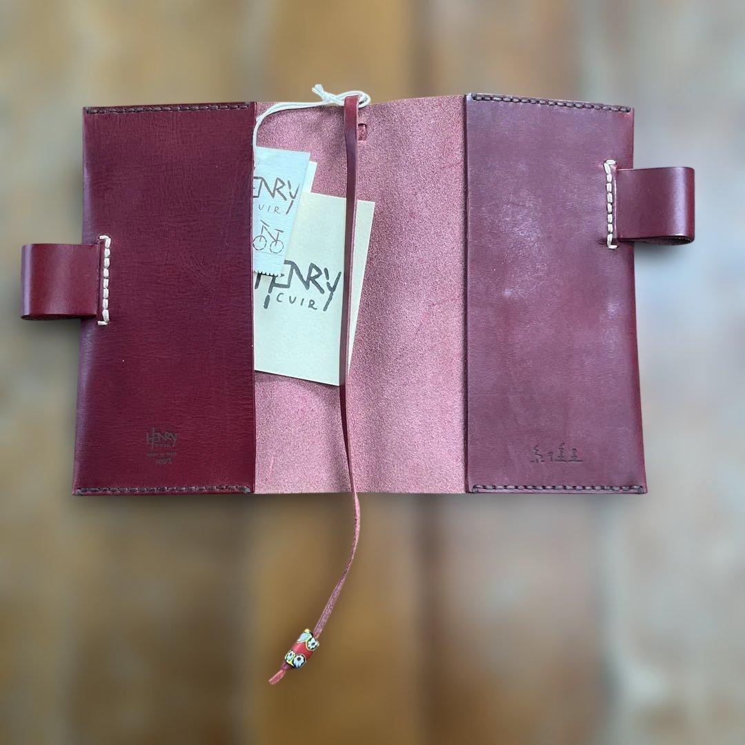 Henry Cuirアンリークイールのほぼ日手帳カバー　赤 BORDEAUX