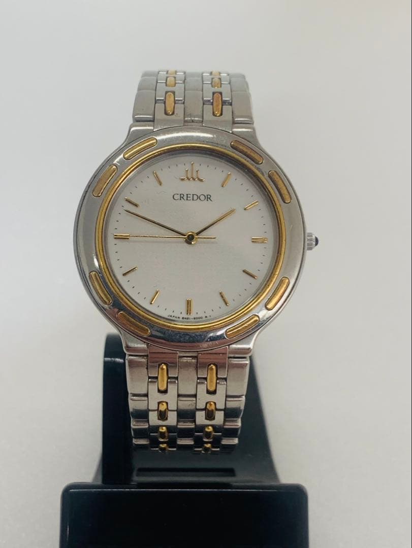 【美品】セイコー QZ 8N81-6000 クレドール SS×18KT