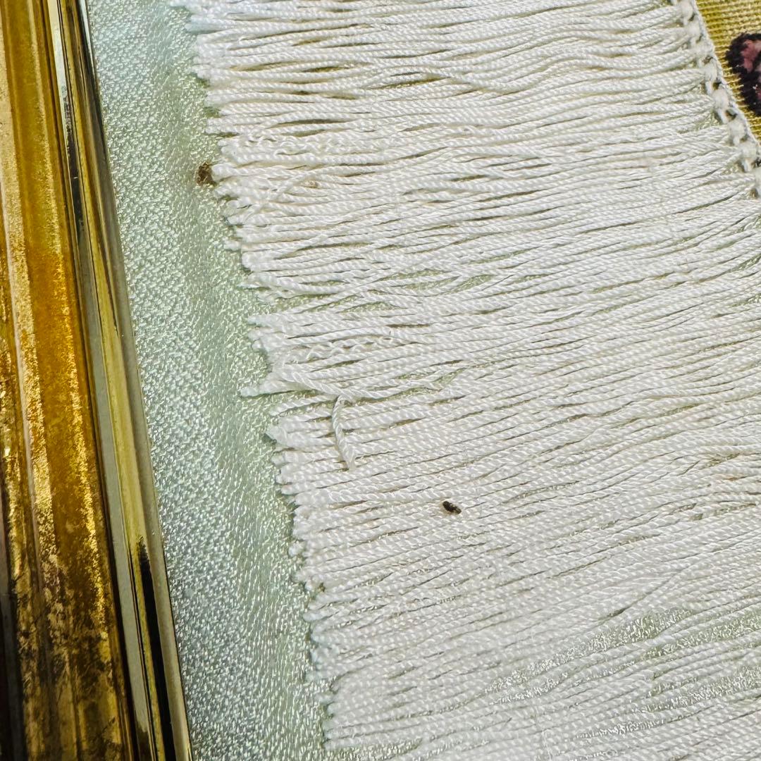 中国美術 手織り シルク 段通 緞通 天女 手織り絨毯 飾り 額付き 骨董