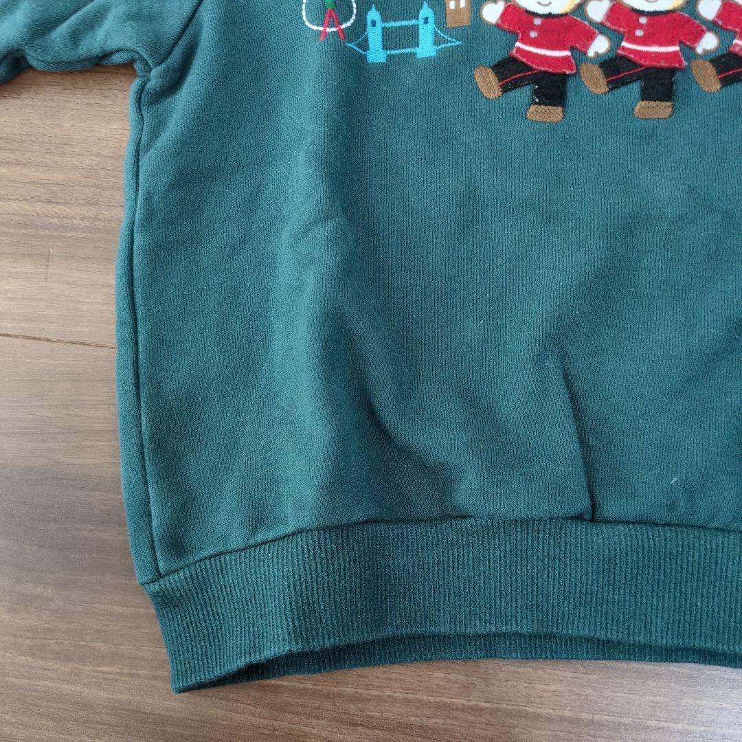 【美品】familiar　チェック袖　イギリス　兵隊　トレーナー　110