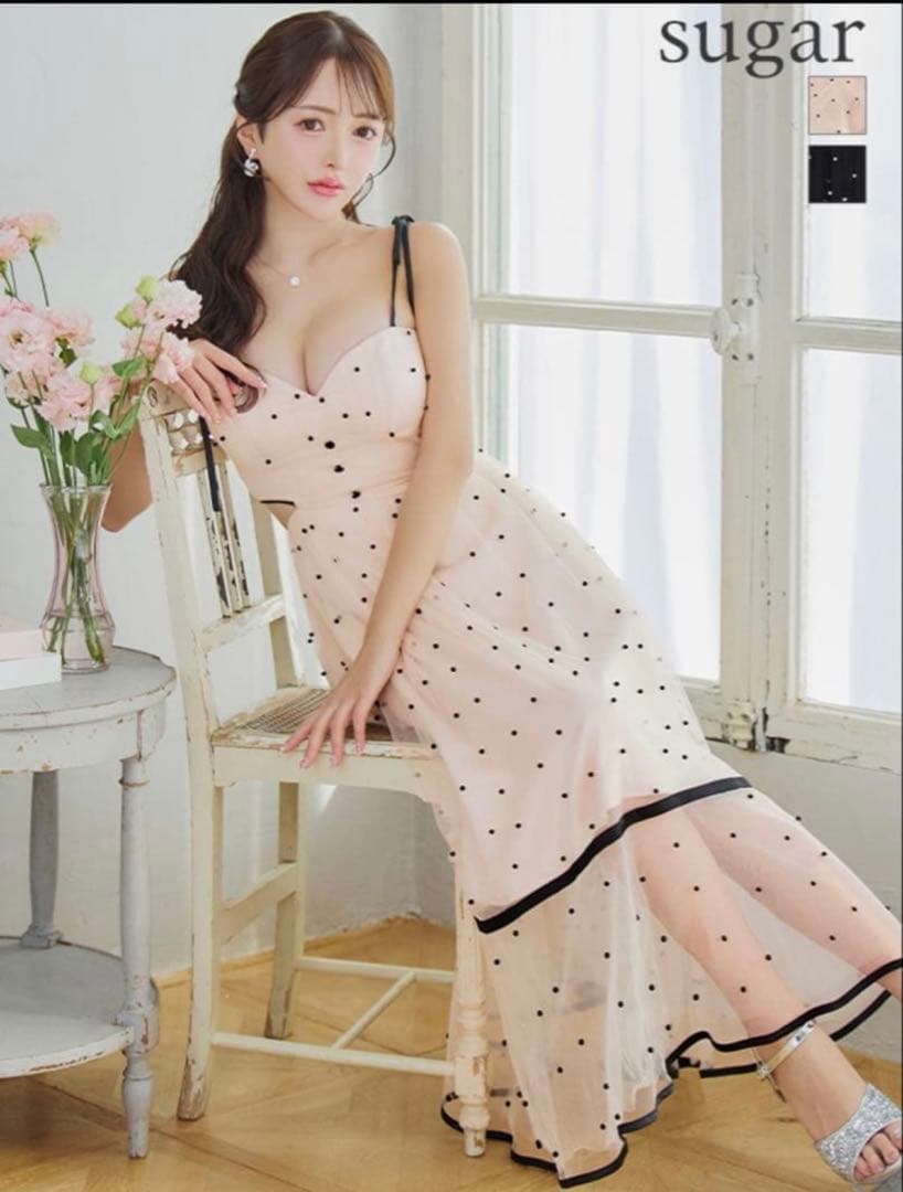 ☆あーるぐれい☆sugar ベージュ ドット柄 ドレス