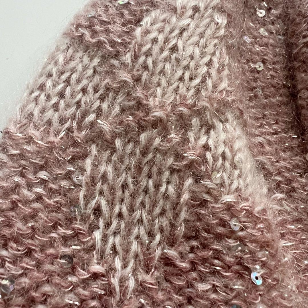 美品　ルイヴィトン　モノグラム　ニット帽　ビーニー　ピンク　スパンコール　ラメ