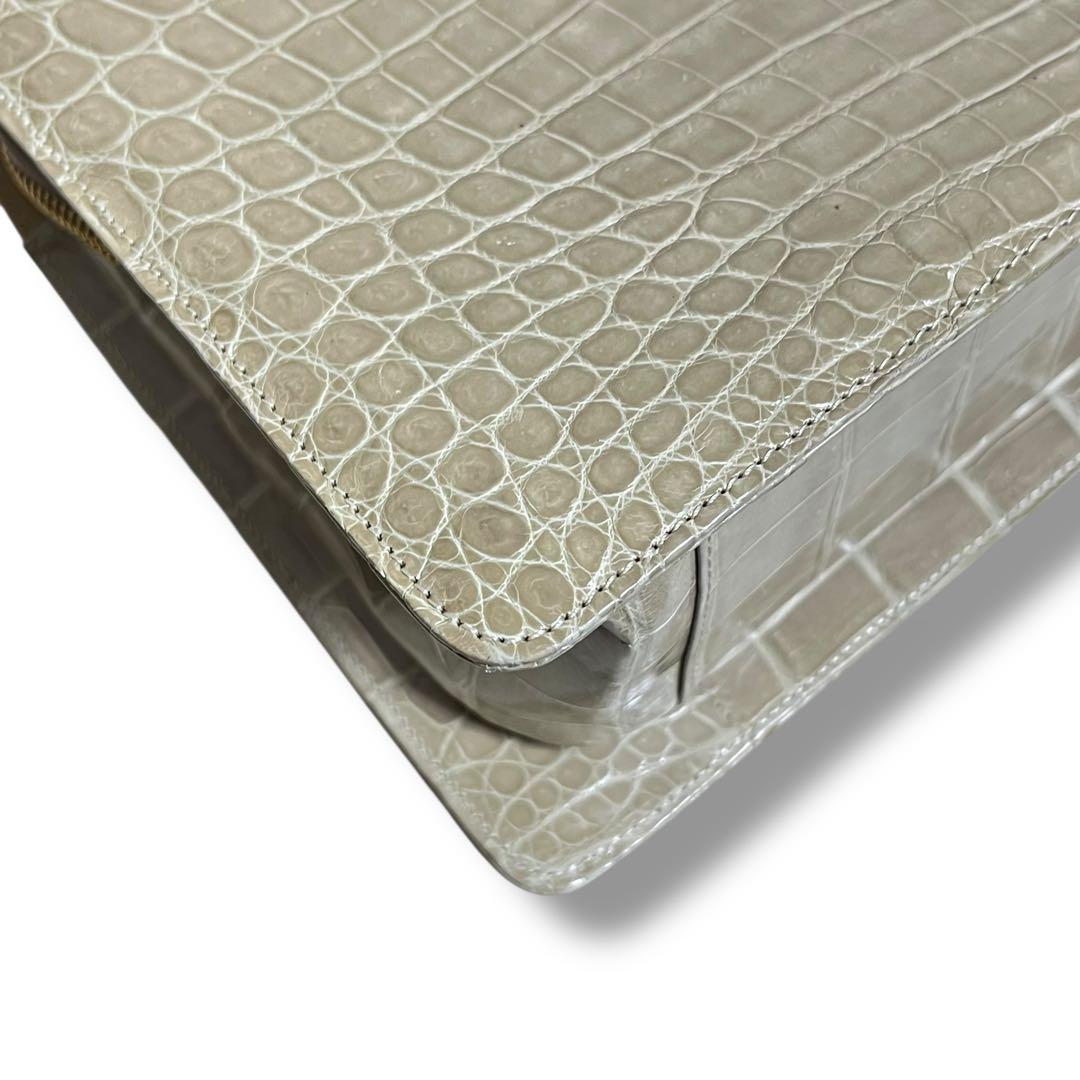 シャイニング クロコダイル フォーマル ハンドバッグ