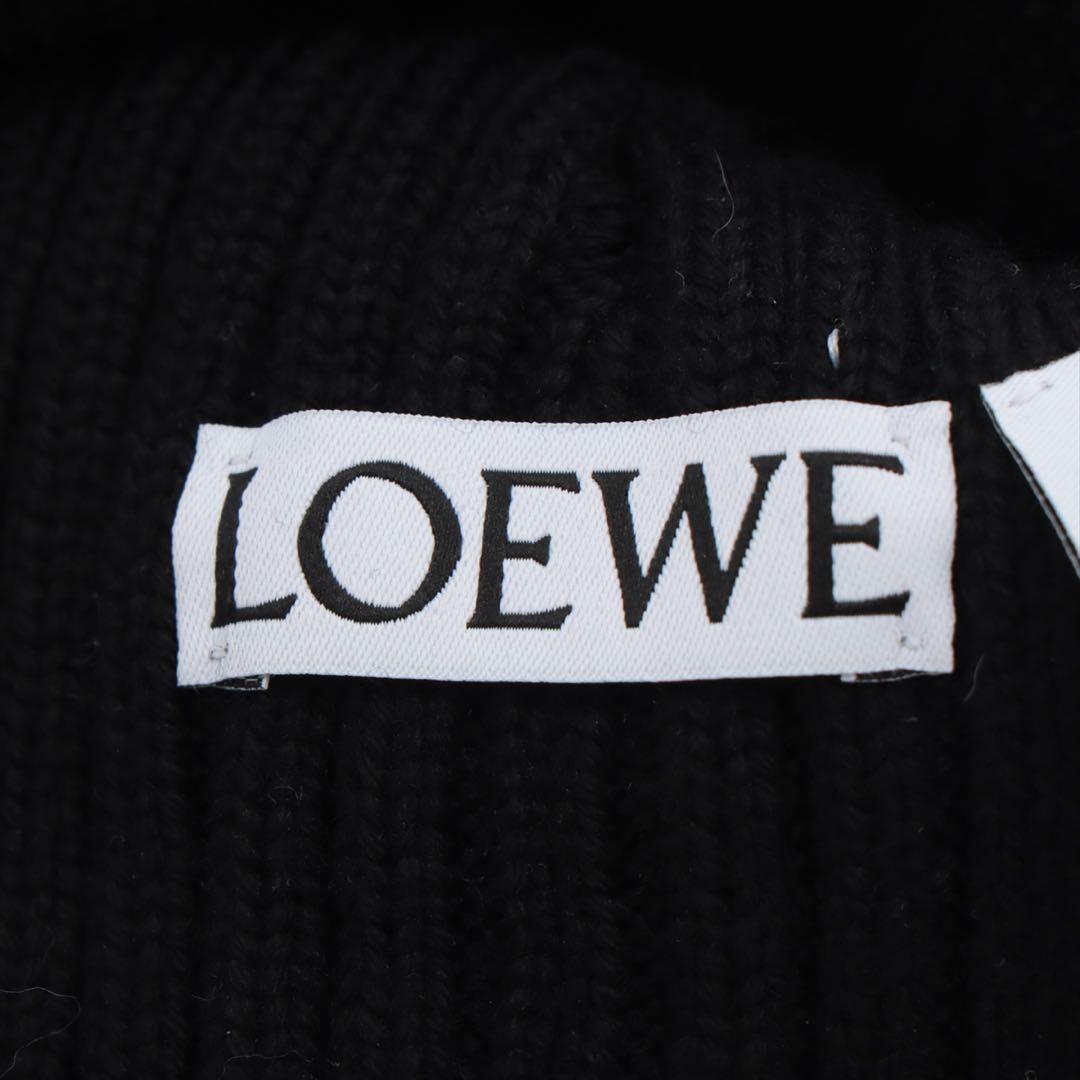 ロエベ ロゴ ニットキャップ ウール ブラック