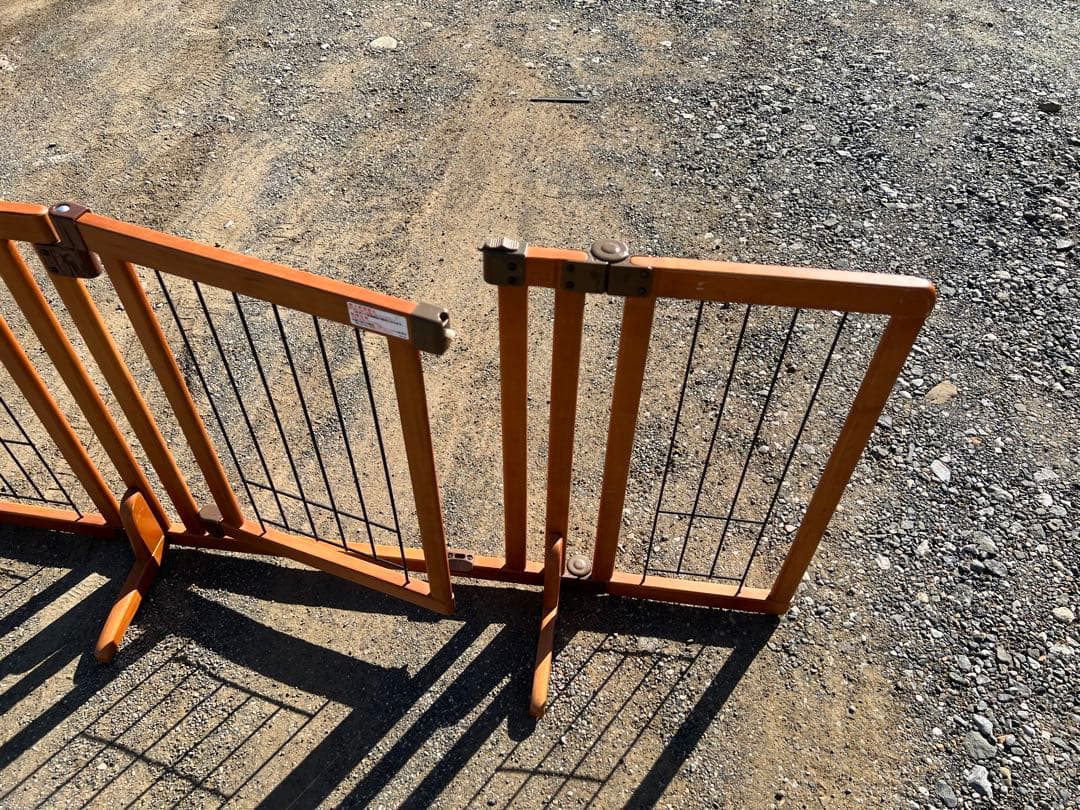 ペット用 木製おくだけドア付きゲート