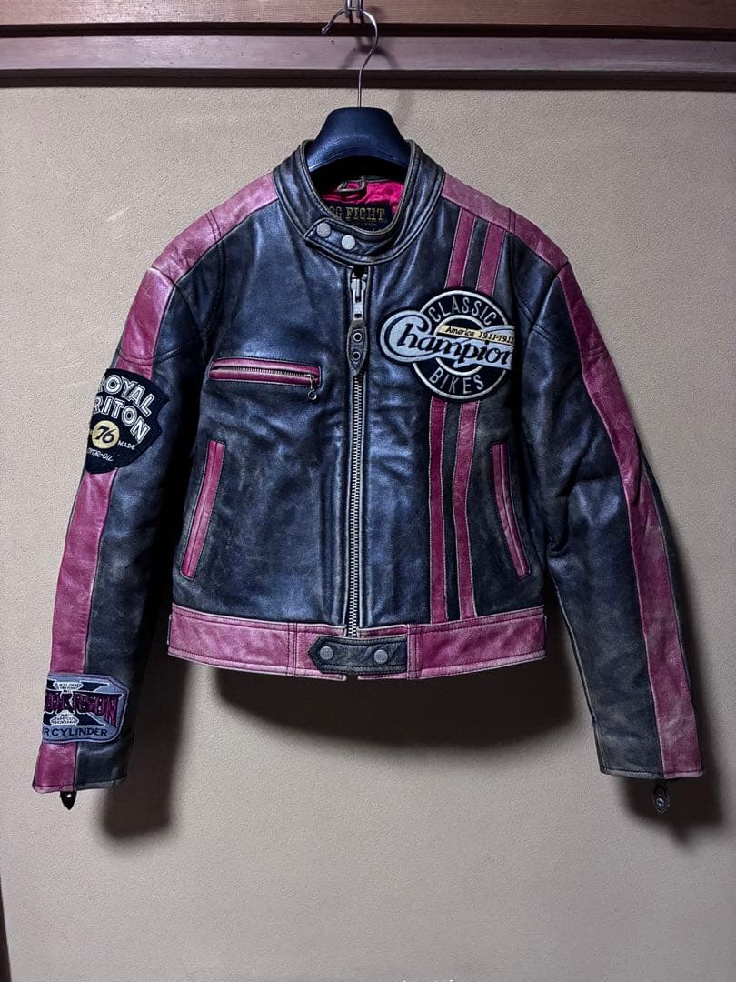 90sビンテージシングルライダースジャケット レザーバイカージャケット