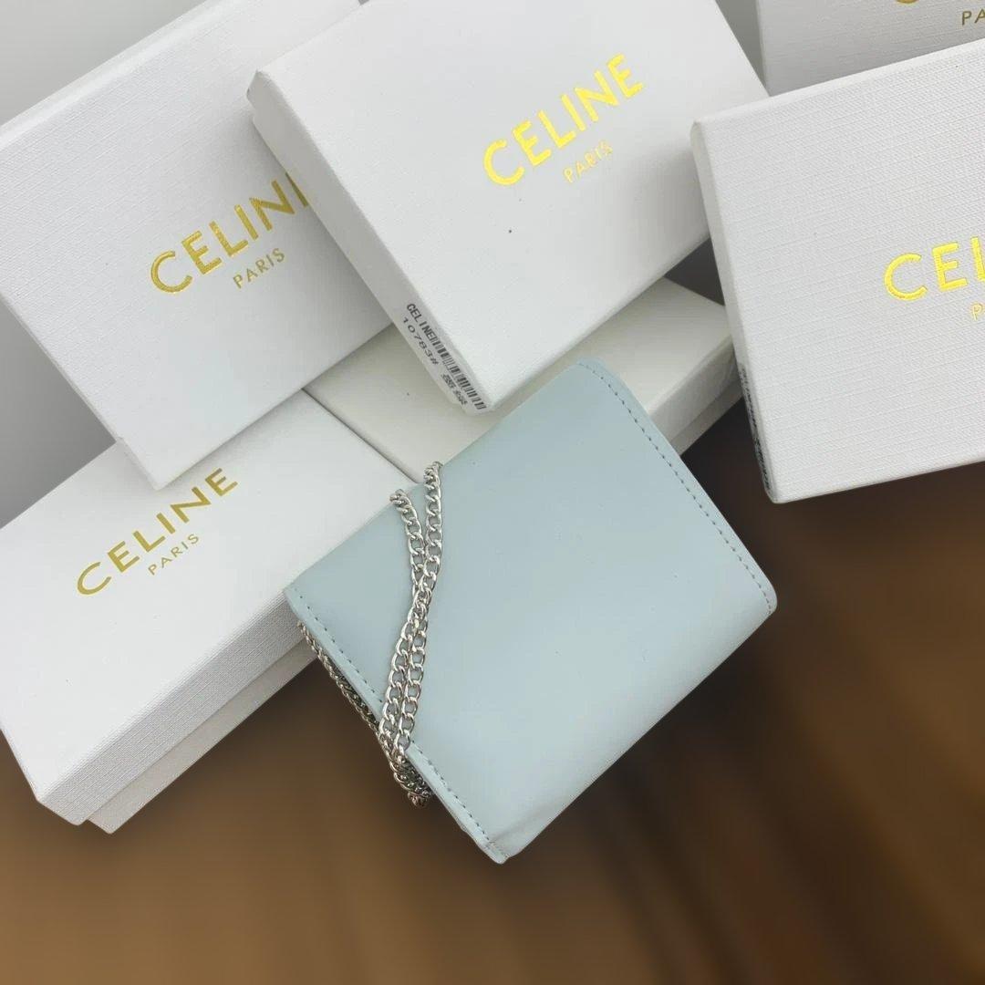 ライトブルー 三つ折り財布