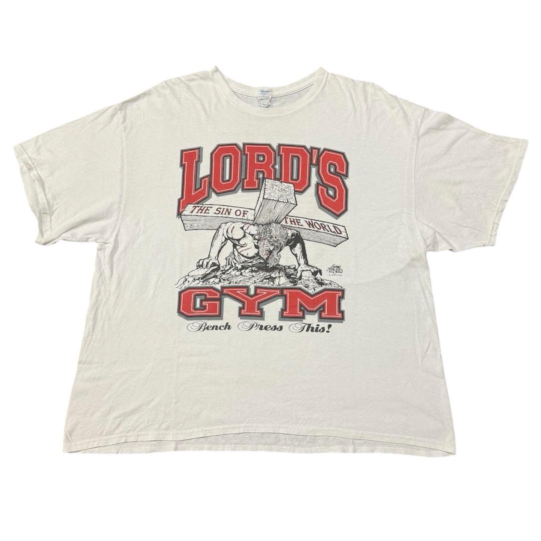 90S LORDS GYM キリスト 企業 Tシャツ コットン