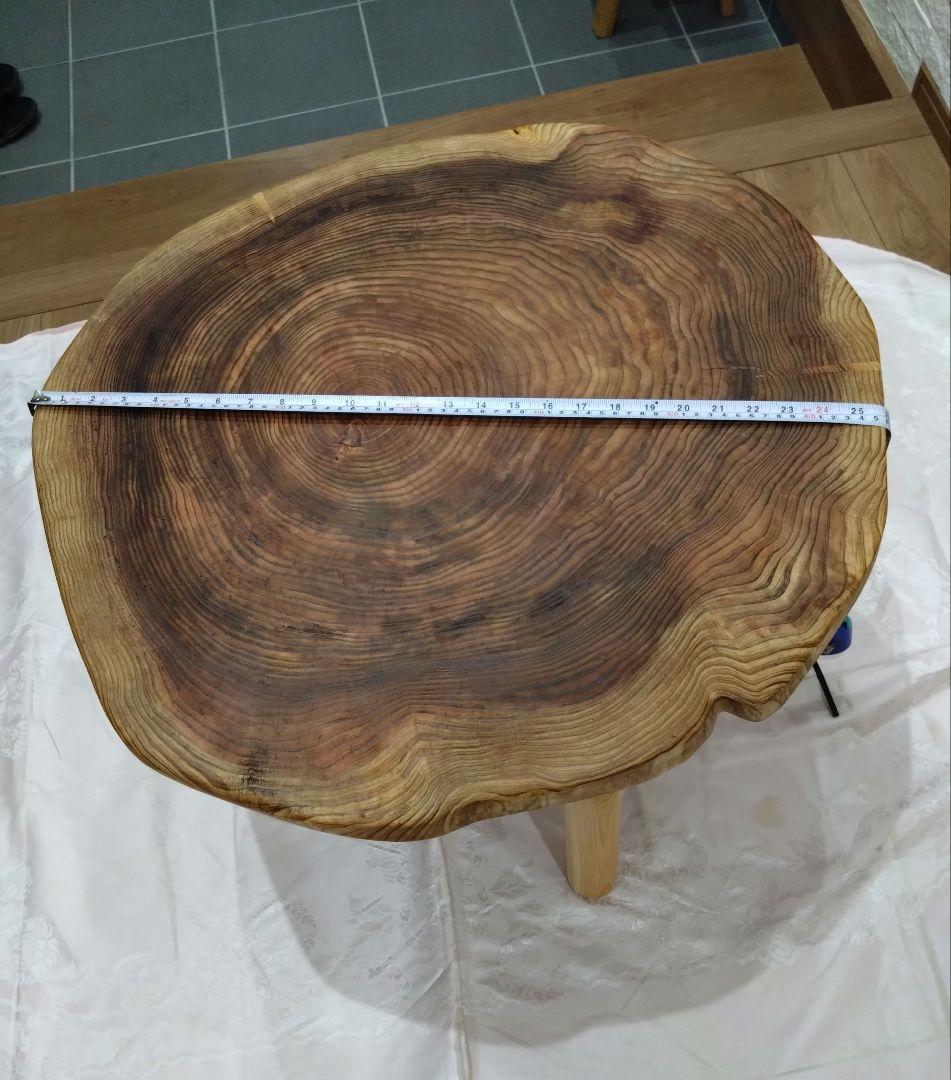 杉の輪切り円形ローテーブル㉔　桜❕桜様樹齢約70年杉の年輪が綺麗