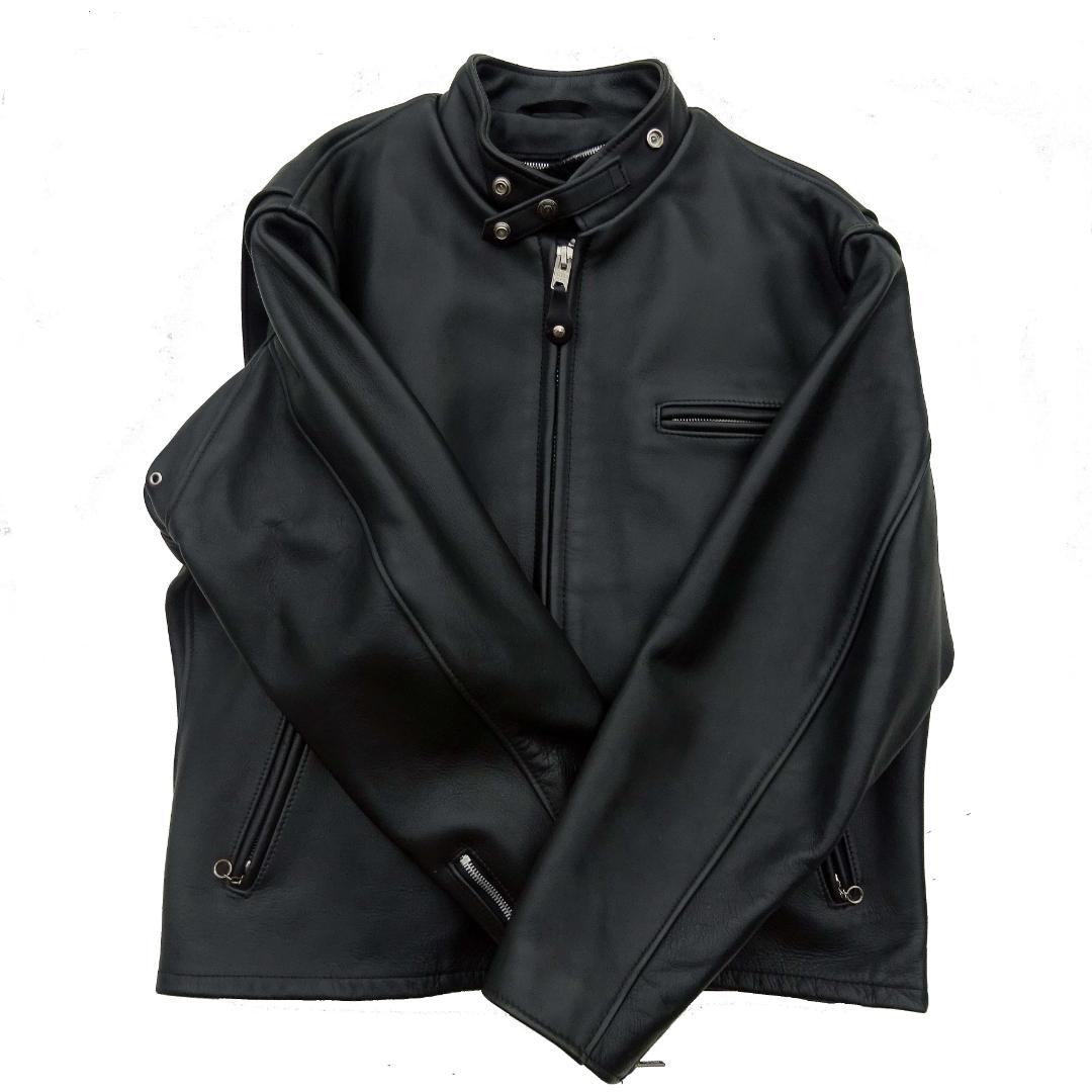 46 美品良品 ショット 641 シングル ライダース レザー ジャケット米国製