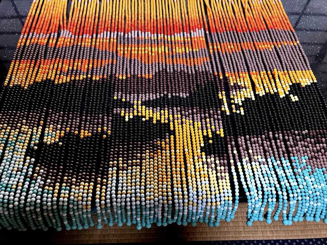スキルタペストリー完成品　85✖️87センチ　珠のれん　ビーズのれん　簾　カーテン
