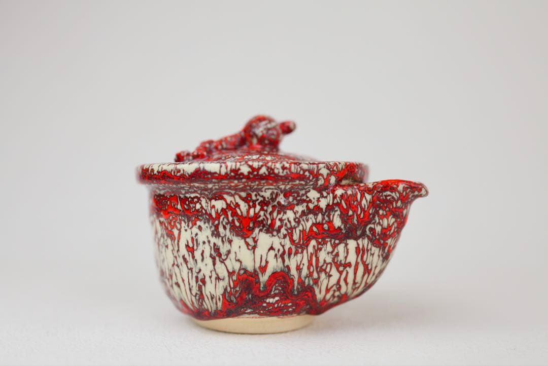 箕面焼　松田箕山　福槌摘み　宝瓶　急須　煎茶器