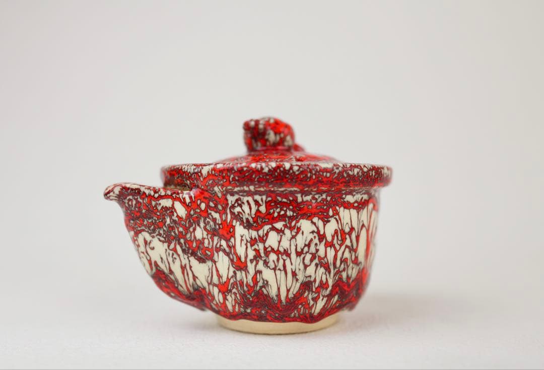 箕面焼　松田箕山　福槌摘み　宝瓶　急須　煎茶器