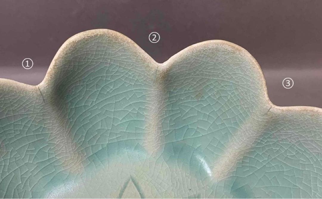 中国 見込み花図　花形洗筆（鉢）　u6230931