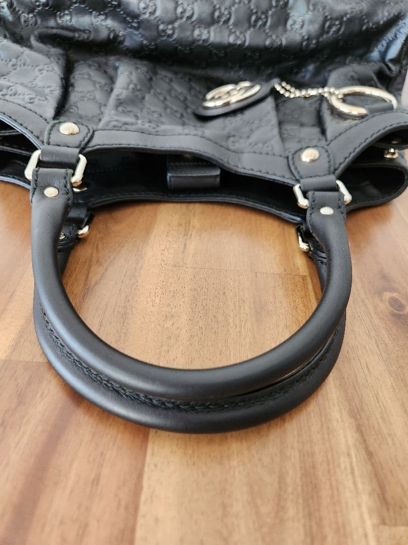【未使用品】GUCCI グッチ シマ ハンドバッグ レザー CG柄 ブラック