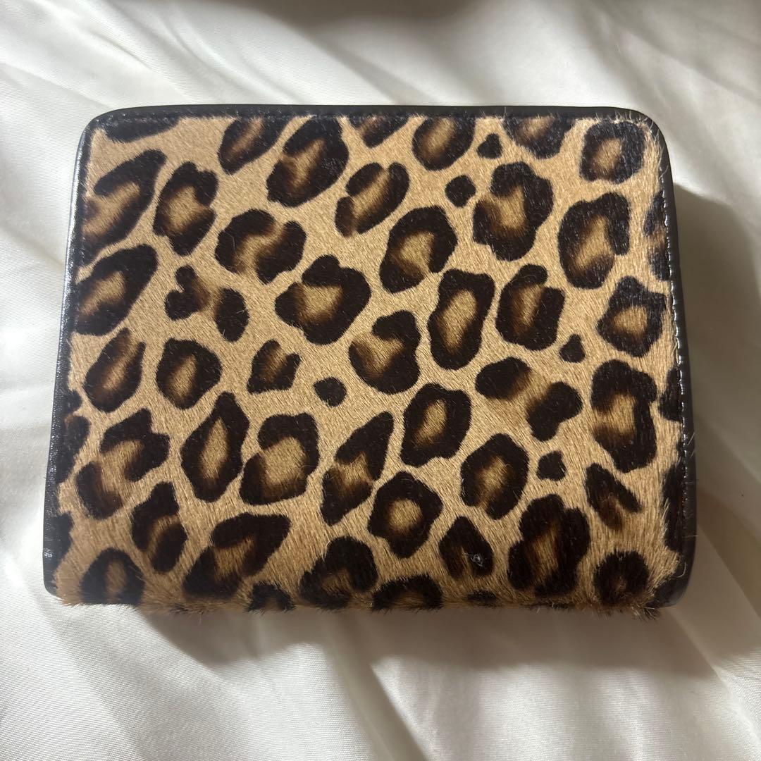 TOPKAPI 財布レオパードへアカウがま口2つ折り財布　新品 箱付き