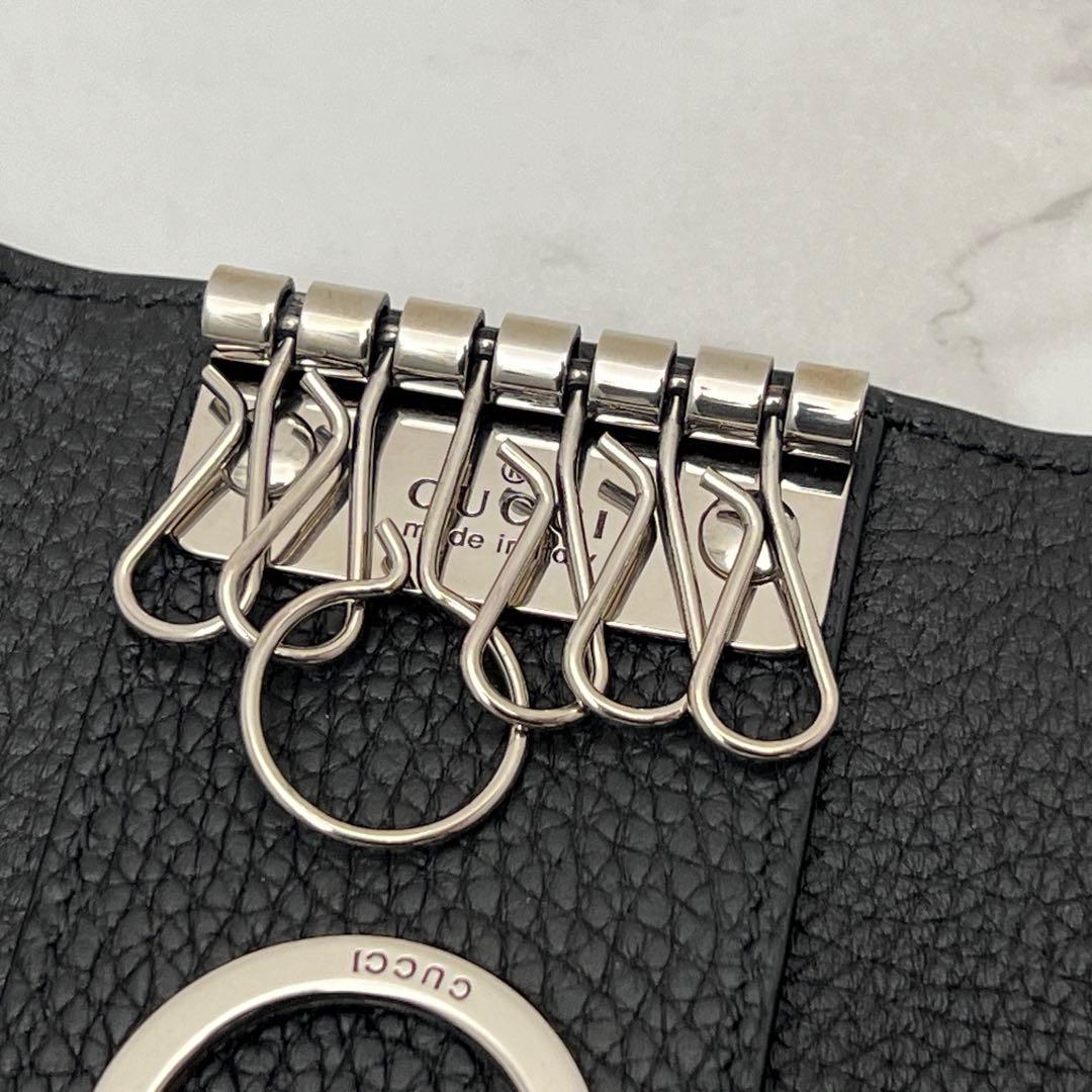 グッチ GUCCI ロゴ キーホルダー キーケース ブラック 鍵 現行品