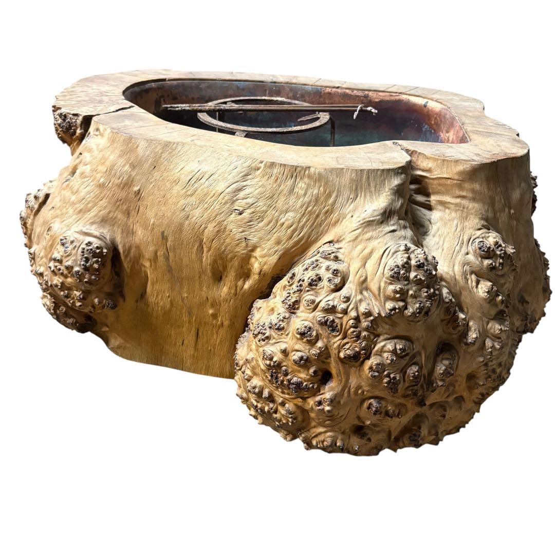 瘤　火鉢　希少　高級　古家具　輪切り　囲炉裏