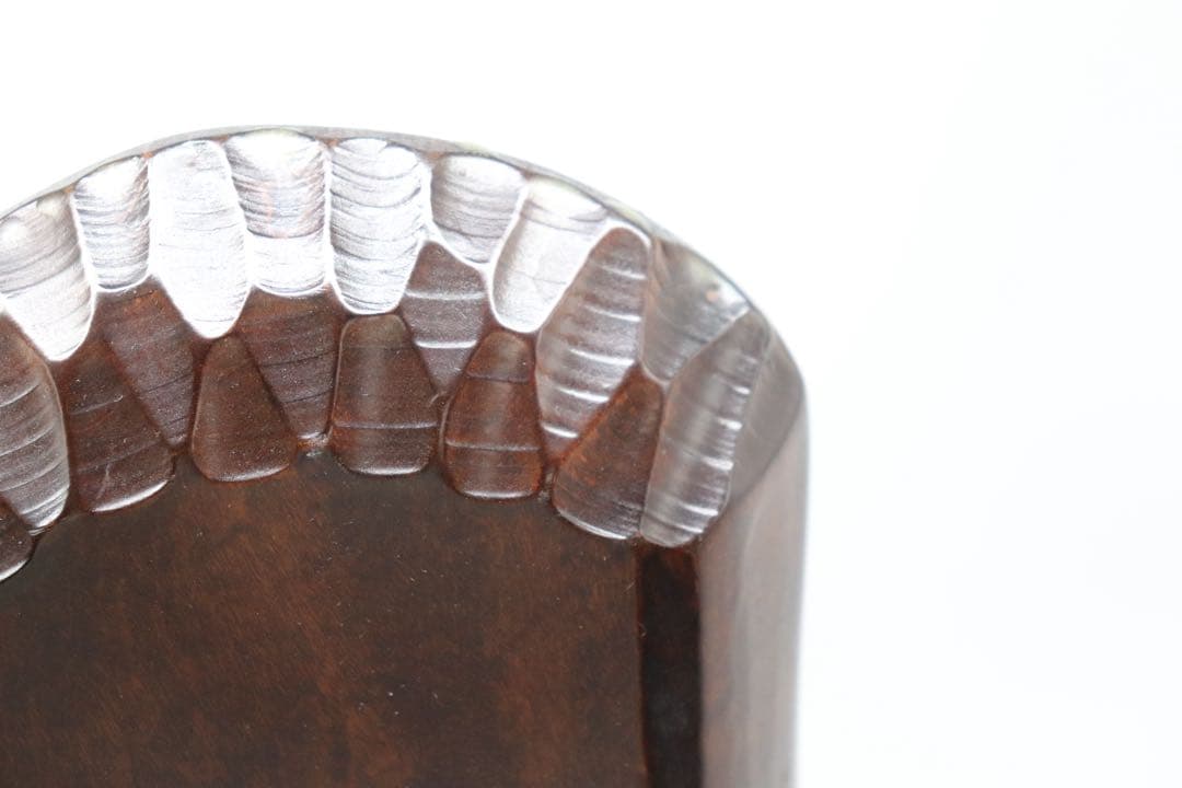 美品　軽井沢彫　桜　木製足付花台　茶道具　伝統工藝　送料込み251013