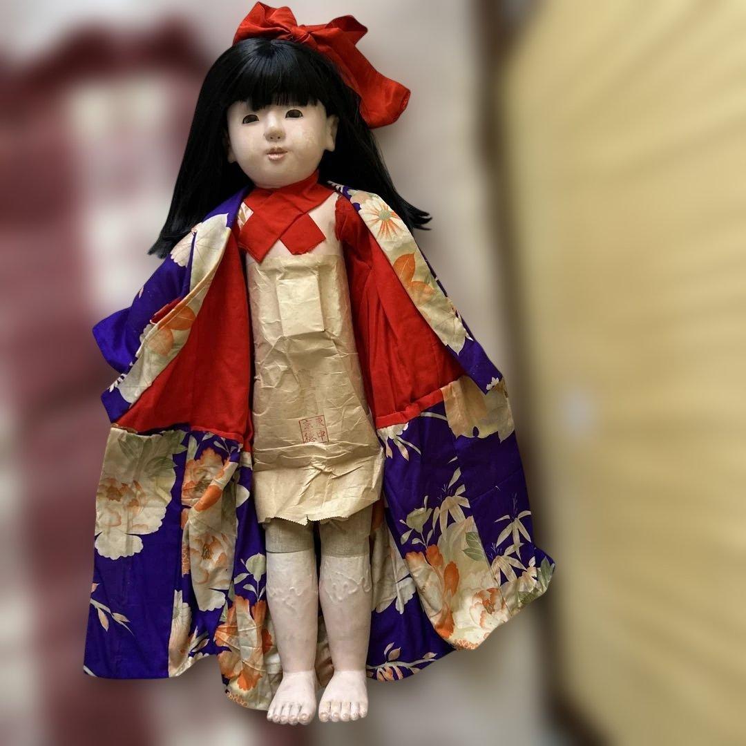 市松人形 戦前　約100年前　大型73センチ 優しいお顔の可愛い子