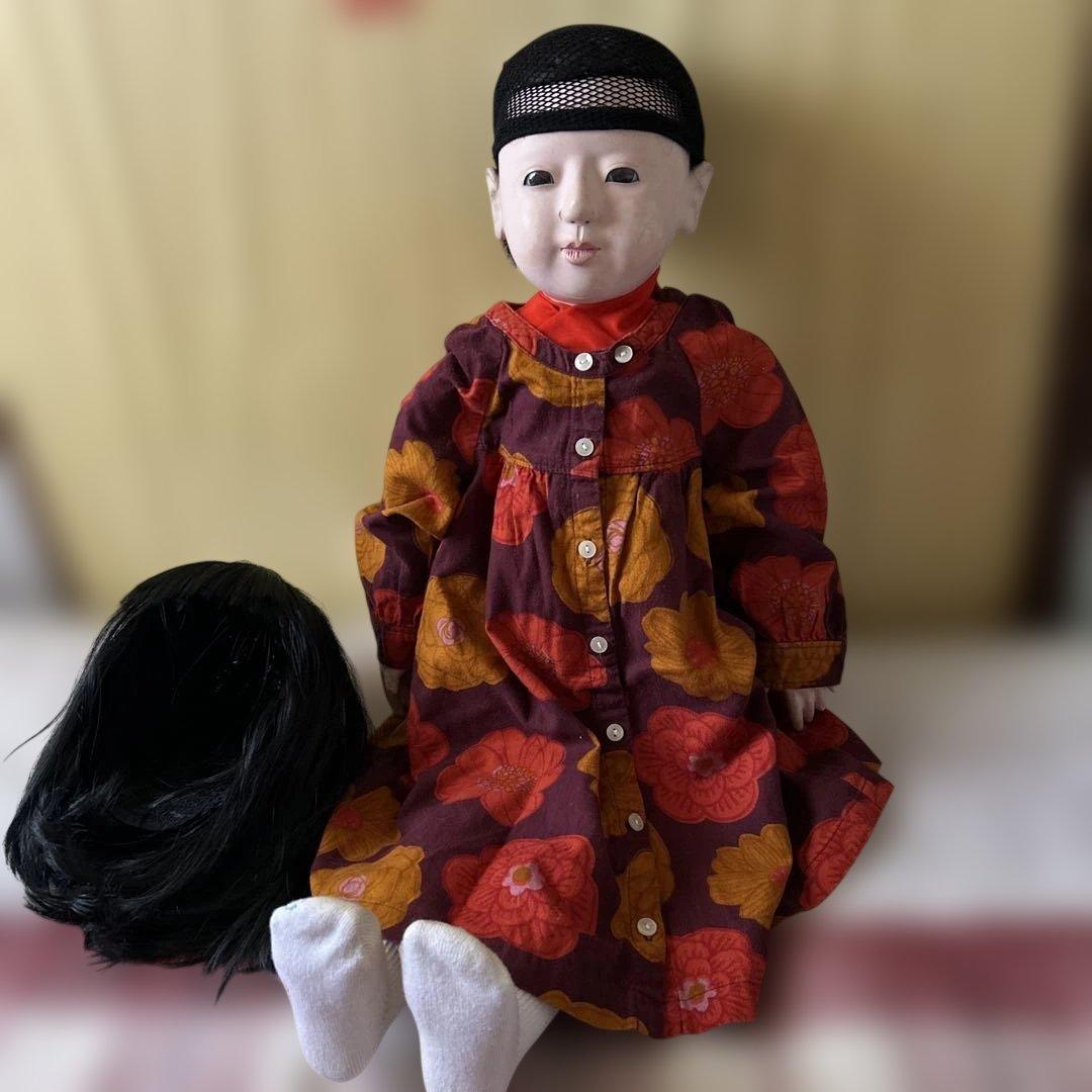 市松人形 戦前　約100年前　大型73センチ 優しいお顔の可愛い子