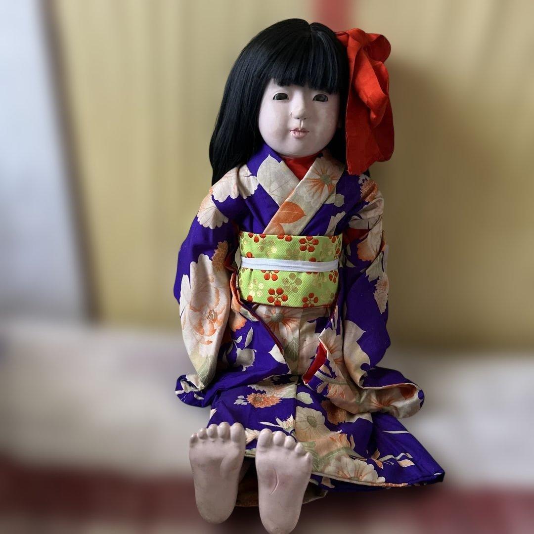 市松人形 戦前　約100年前　大型73センチ 優しいお顔の可愛い子