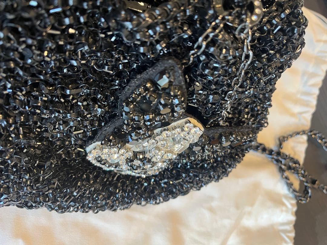 アンテプリマ　ビーズ装飾 ブラックパーティーバッグ