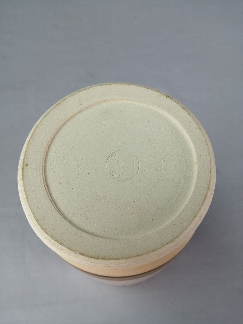 【茶道具】高台寺窯陶楽造　仁清写華七宝紋皆具　水指 建水 杓立 蓋置　水指400