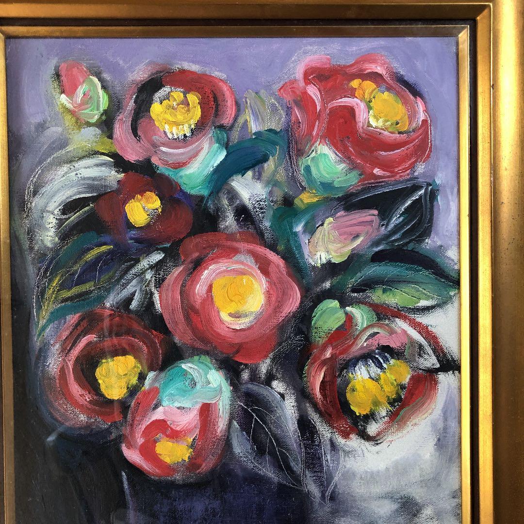 人気作家鈴木 康雄 フラワーと花瓶油絵410×316号 相場価格72万円