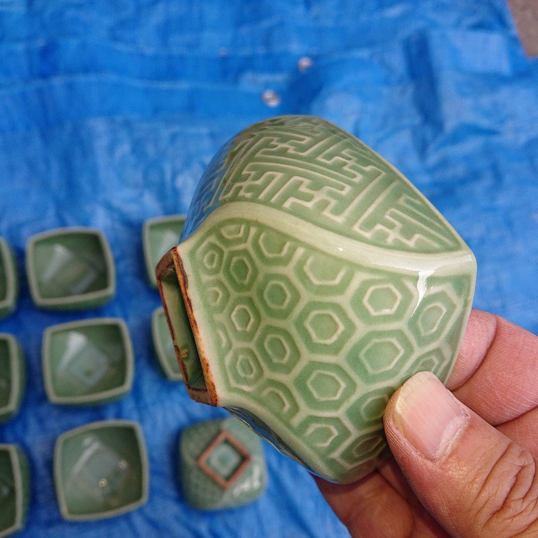 20セット、とレトロ青磁、湯呑みセット